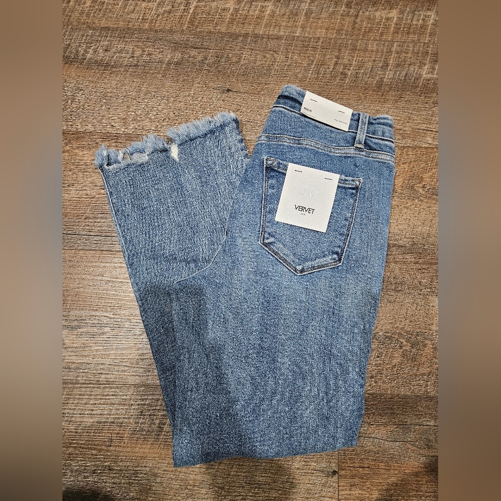 Vervet Women's Classic Straight Leg Jeans - Blue - Picture 3 of 9